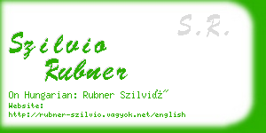 szilvio rubner business card